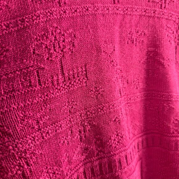 Vintage Bella Cottons Textured Knit Sweater – Magenta Pink USA Made 100% Cotton - Picture 10 of 10
